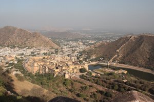 view from Jaigarh Fort to Amber