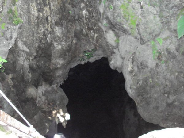 The cave going from above.