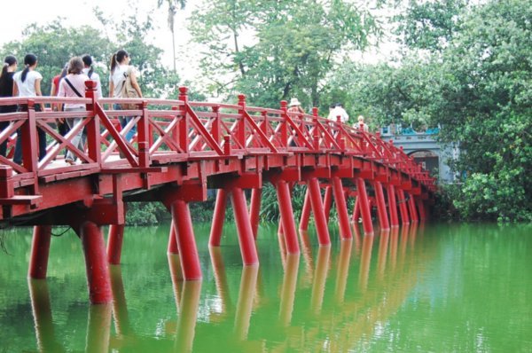 The bridge on Lake Hoan Kiem 