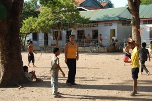 getting serious playing volleyball with the orphans