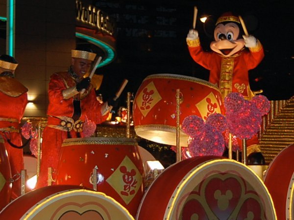 Mickey beating his own drum