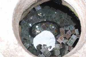The money well in one of the temples