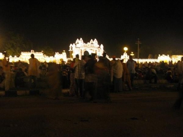 Raj's palace by night