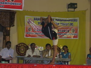 yoga olympics - Mysore...my pal Jebbyn came 3rd in her age category...AWESOME!!!