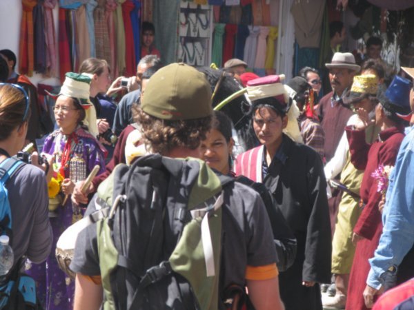 busy streets of Ladakh during festival time