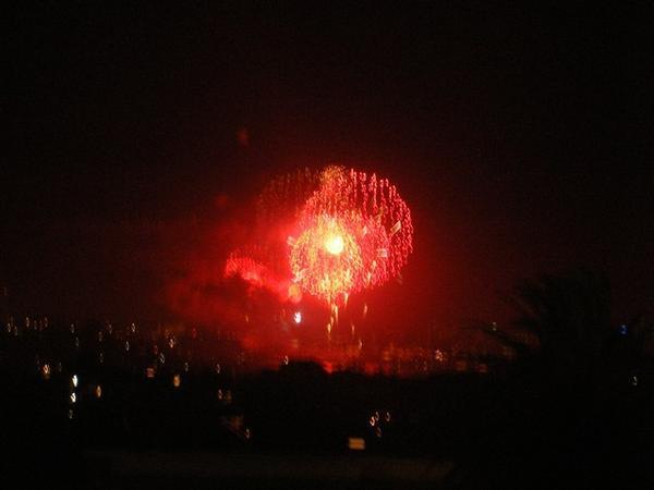 Drunken, blurred fireworks