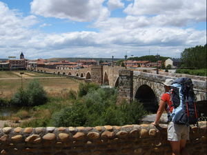 Medieval bridge in Hospital de Orbigo