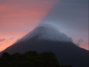 Sunset on volcano Arenal