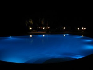 pool at night - blue water