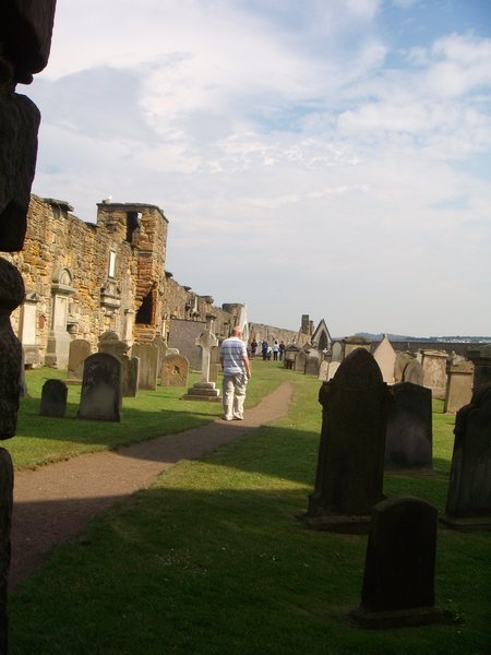 Dad checking out the graveyard