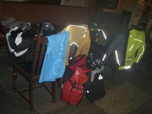 Attempting to dry clothes in a pub