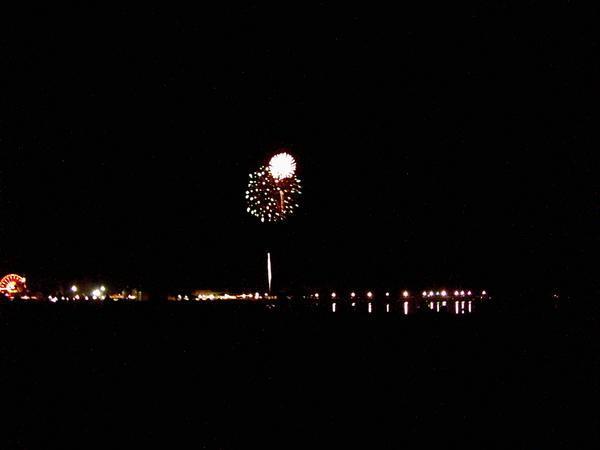 Ausschnitt vom Feuerwerk am Beach
