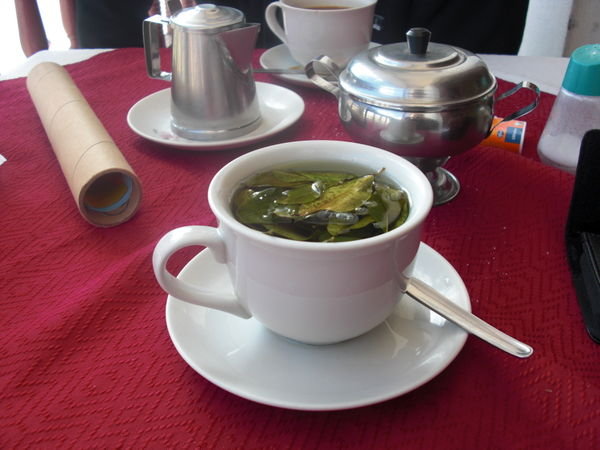 Mate de Coca is tea made of Coca leaves and is used to cure altitude sickness