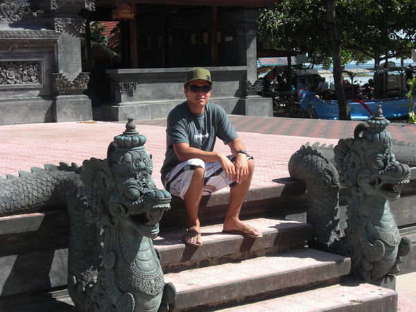 Outside some temple in Kuta