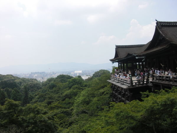 Kiyomizu-dera Temple and Kyoto in the background