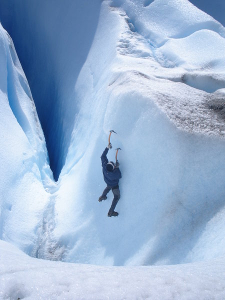 Our guide making his way up an ice cliff