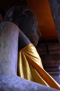 Buddha image, main sanctuary, Wat Phou