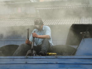 Worker on Toy Train