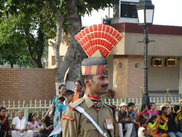Indian Soldier at the closing of the border ceremony