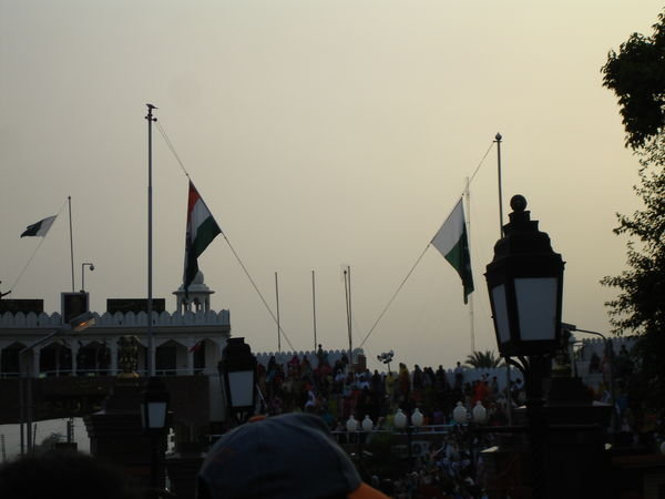 Lowering of the Indian & Pakistan flags