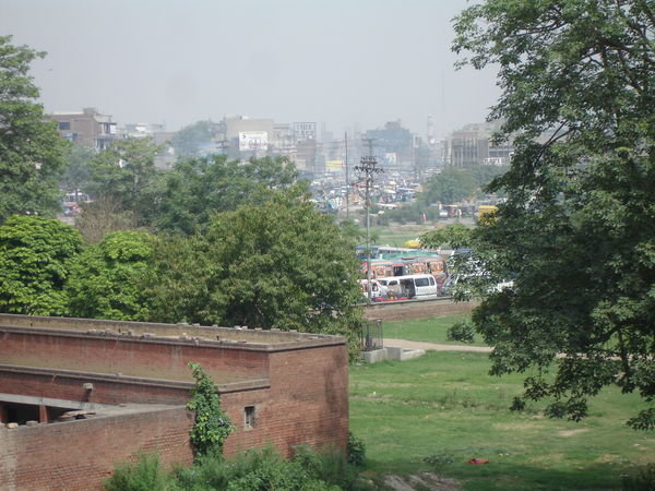 Lahore traffic viewed from the Fort
