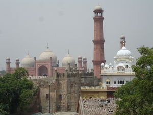 Mosques in Lahore viewed from the Fort