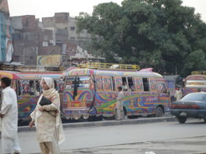 Colourfully decorated Bus