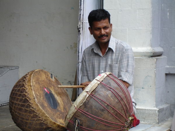 Musician at Temple, Kangra
