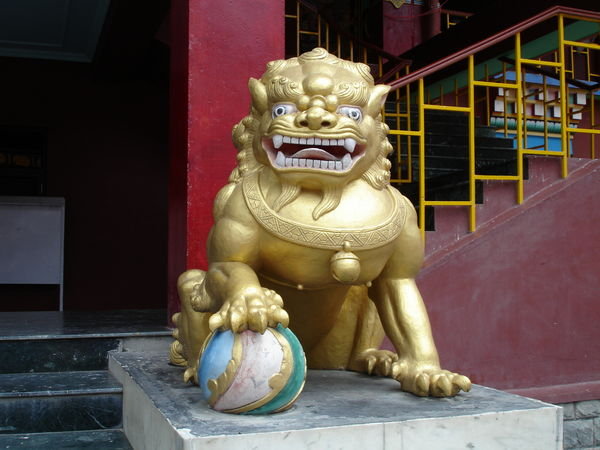 Statue outside Sherabling Monastery