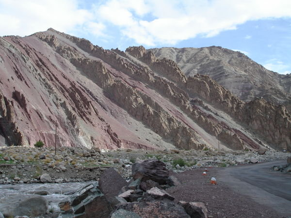 Unusual rock formations in Ladakh