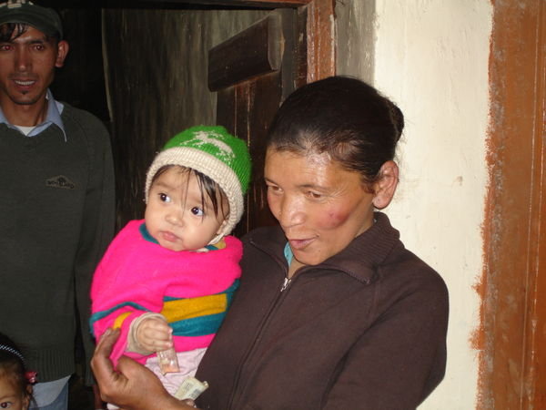 Our hostess & baby at the Ladakh house