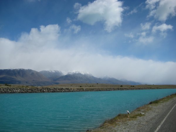 From the cool turquoise waters of the Twizel canals and then ten minutes later....