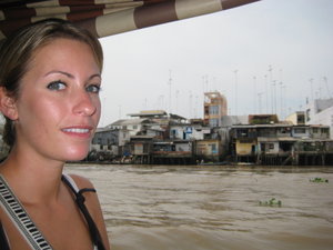 Traveling through the Mekong toward Cambodia...