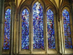 Stunning stained glass window in the cathedral
