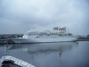 The 'Boudicca' at dock in Leith