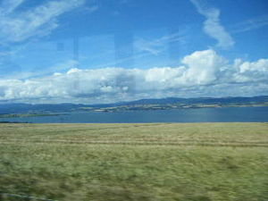 View from bus over Cromarty Firth