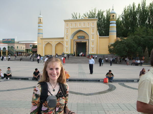 Cielle outside IdKah Mosque, Kashgar