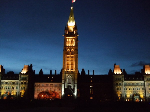 Parliament Hill all lit up