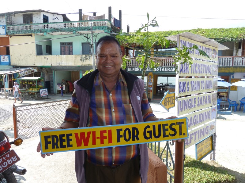My super kind guesthouse proprietor - the day we got WIFI