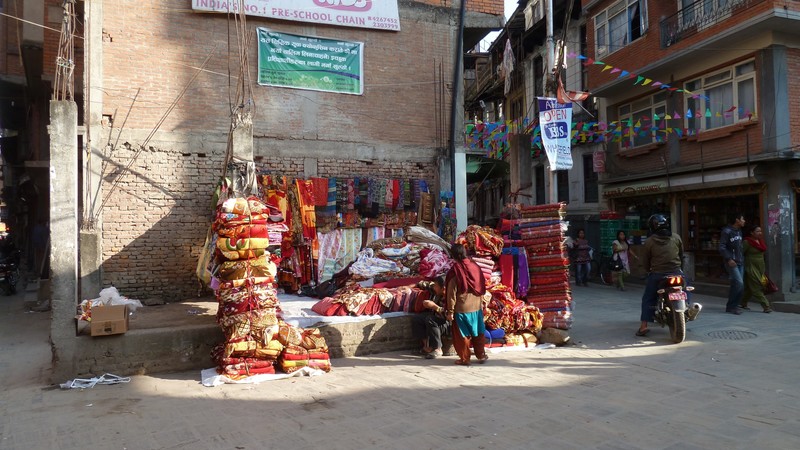 Street corner blanket seller