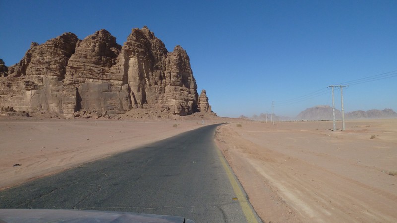 The Long Road from the Main Highway to Wadi Rum