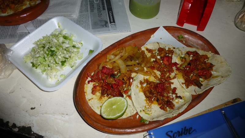 Tacos al Pastor from the market - yum!