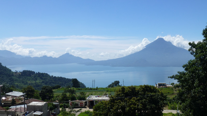 Picturesque Lake Atitlan and her volcanoes