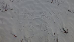 I wrote a note in the sand on Holbox