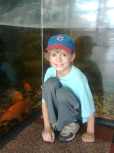 nathan plays with the fish