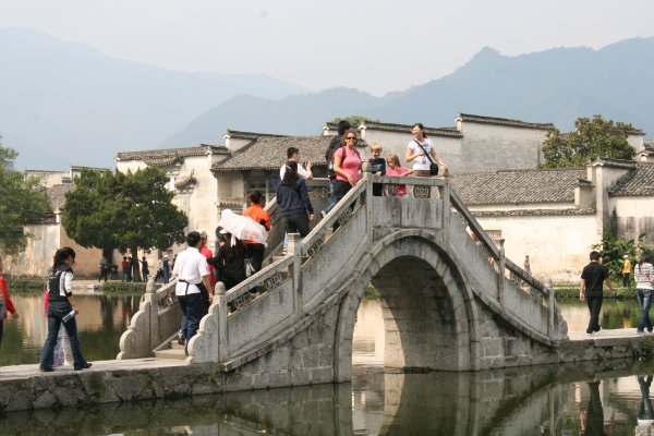 the famous bridge in Hongcun 