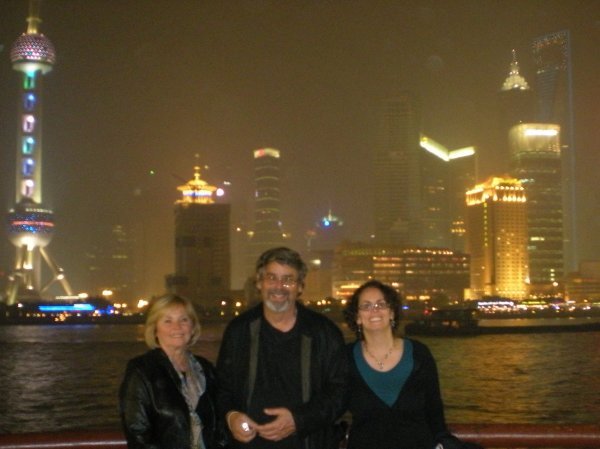 at Bund with view of Pudong behind us