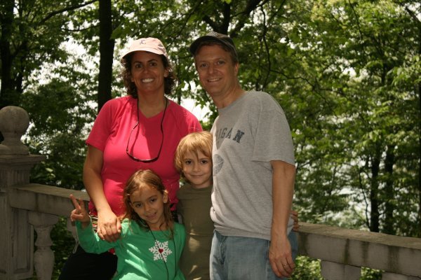 family shot mid-hike