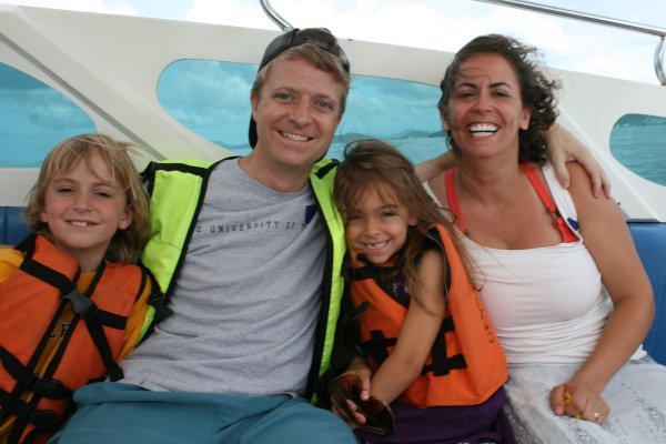 family shot on board the boat