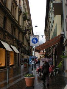 On of the streets in Lugano